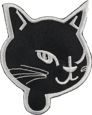 Produktbild von Aufnäher - Katzenkopf - schwarz weiß - Patch