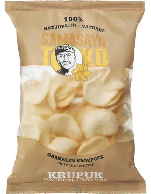 Produktbild von Samasaya Krupuk naturel 70 g – Knusprige traditionelle indonesische Reiswaffeln