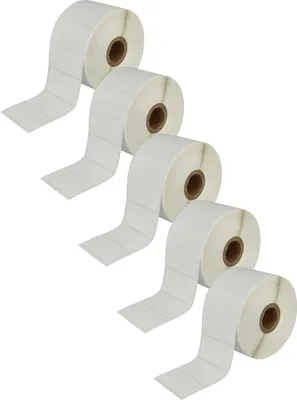 Produktbild von vhbw 5x Rolle 1552 Etiketten Ersatz für Brother RD-S05E1 für Drucker - 51mm x 26mm Weiß