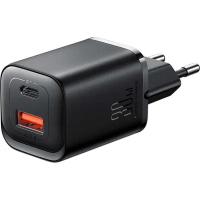 Zdjęcie produktu dla Adapter Joyroom JR-TCF08EU, Speed ​​​​PD, 30W, USB-A, USB-C, czarny
