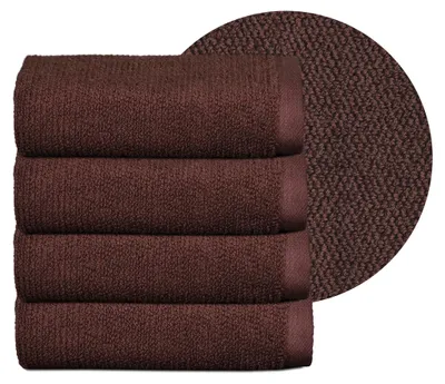 Produktbild von BEAUTEX Handtuch-Set Premium Frottier Sets, 100% Baumwolle 550g/m²,Dunkelbraun,Set: 4 Gästetücher - 30x50 cm