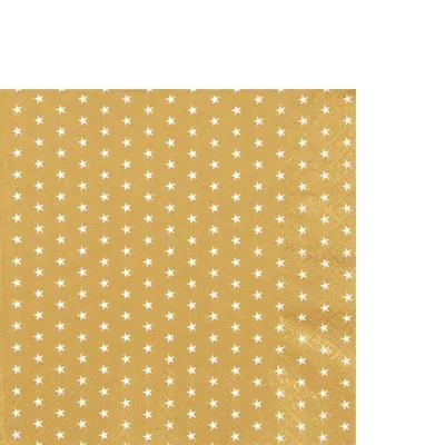 Produktbild von 20 kleine Cocktailservietten Mini Stars gold - Mini Sterne gold 25x25cm