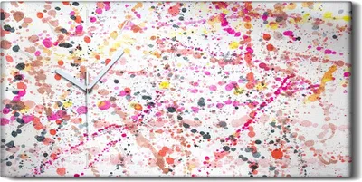 Produktbild von Wandkunst Leinwand Bild Uhr Geräuschlos 60x30 Malerei Abstrakte Kunst Aquarelle - weiße Hände