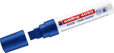 Image de Marqueurs à craie edding 4090, pointe de 4 à 15 mm, couleur bleue, lot de 5