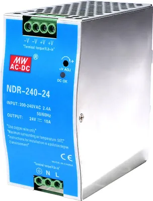 Produktbild von DIN-Schienen-Netzteil, Schaltnetzteil 24V, Industrie Netzteil, 240W Stromversorgung, 10A Netzteil