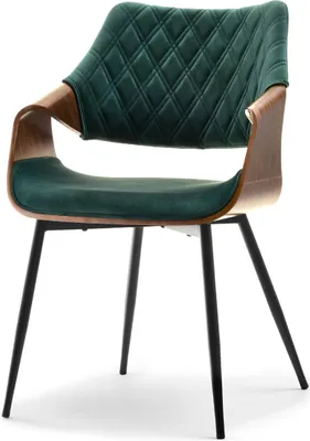 Obrázek produktu pro Designová jídelní židle NENET - ořech / zelená