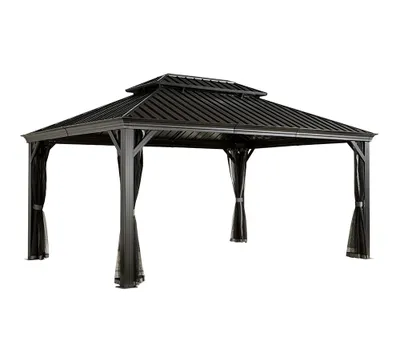 Produktbild von Sojag Messina 1216 Pavillon mit festem Dach mit Moskitonetz 4x5 m