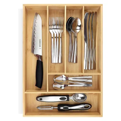 Produktbild von Universal Schubladeneinsatz 6 Fächer Besteckkasten Besteckbox Besteck Küche Büro Organizer Einsatz
