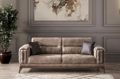 Image de Gris Rembourré Trois places hesterfield Salon 3 places