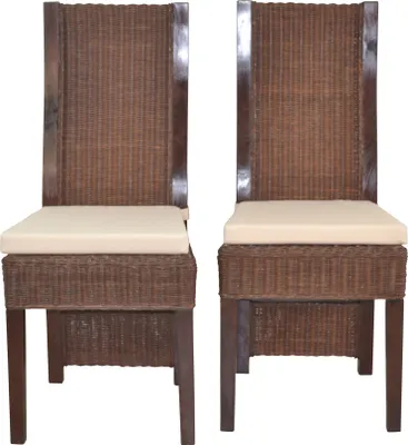 Produktbild von Rattanstuhl 2er-Set mit Sitzkissen