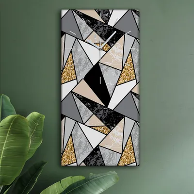 Produktbild von Wohnzimmer Leinwand Uhr Geräuschlos Küche 30x60 Geometrisch, Abstrakt, Textur, weiße Zeiger