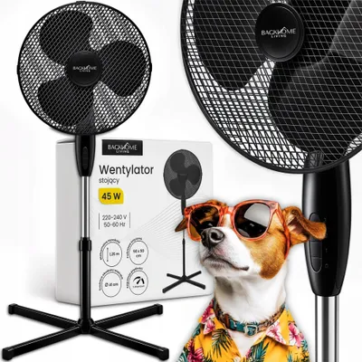 Zdjęcie produktu dla Kuketo | Wentylator stojący 45 W - Wydajny i cichy wentylator z oscylacją - Cyrkulator powietrza z regulacją wysokości do biura, salonu i sypialni