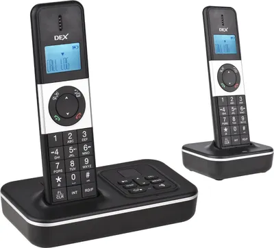 Obrázok produktu pre D1002 TAM-D bezdrôtový telefón s 2 slúchadlami, záznamník, identifikácia volajúceho, 1,6" LCD displej, 3 linky, nabíjateľné batérie, 16 jazykov