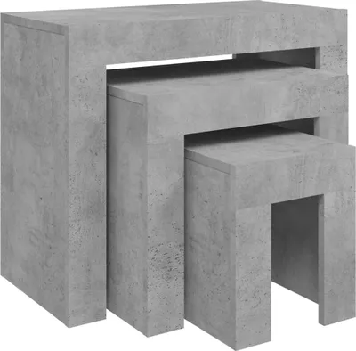 Obrázek produktu pro vidaXL Sada stolů 3 ks betonový šedý dřevěný materiál