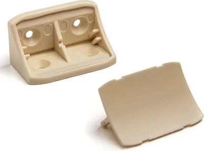 Produktbild von 100 Stück Doppel Korpusverbinder Eckverbinder Schrankverbinder Möbelverbinder Winkel für Möbel 24 x 24 x 44 mm Farbe: Elfenbein