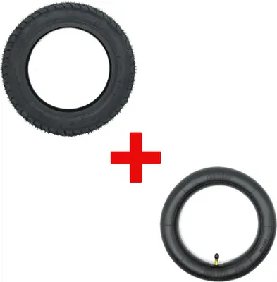 Zdjęcie produktu dla ZESTAW Pneumatyczna Opona TERENOWA / OFF ROAD 10x2"+ dętka 10x2" z wentylem zakrzywionym 45° do XIAOMI M365 / PRO / PRO 2 / 1S / ESSENTIAL / MI 3