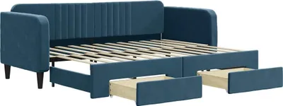 Obrázek produktu pro vidaXL Rozkládací postel se zásuvkami Modrá 80x200 cm Velvet