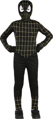 Immagine prodotto di Maschera da Supereroe Fumetto Eroe Avventura Figura Nero Oro Rete Stile Cool Avventura Carnevale Costume Fantasia, Taglia: 98/104 Colore: Nero