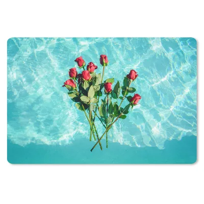 Produktbild von MuchoWow® Mauspad Mousepad Rosen - Wasser - Blumen 27x18 cm - Mousepads - Maus Mat - Pad - Mausunterlage - Büroartikel - Desk Matten