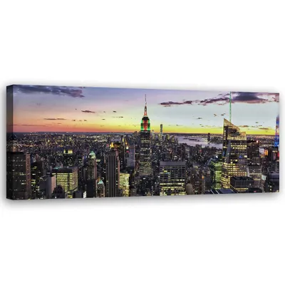Produktbild von Leinwandbild Gebäude und Wolkenkratzer 90x30 Feeby Grau bild für die wand bereit zum aufhängen
