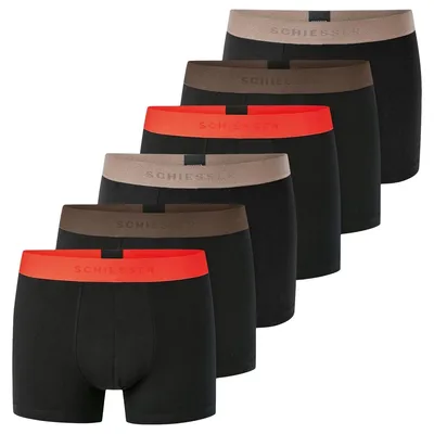 Produktbild von Schiesser 6er Pack 95/5 Baumwolle Retro Short / Pant Hochwertige Baumwolle für angenehmen Tragekomfort, Elastischer Bund für perfekte Passform, Atmungsaktive Shorts für den Alltag schwarz 5