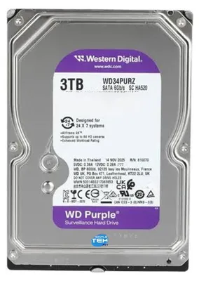 Immagine prodotto di Hdd Western Digital 3,5" 3tb Sata 6gb/s 5400rpm Wd34purz