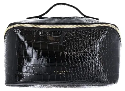 Produktbild von Ted Baker Kulturbeutel Vieda Croc Effect Small Makeup Bag Black schwarz