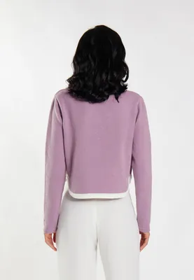 Immagine prodotto di Giacca da donna NAEMI, lavorata a maglia, color lilla, taglia XS/S