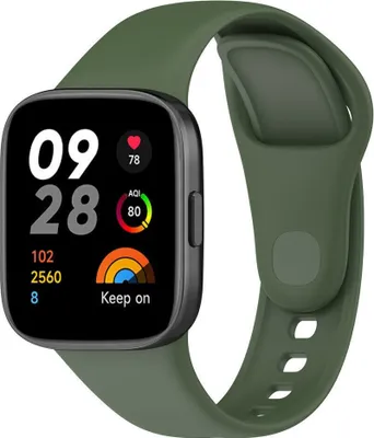 Produktbild von Strap-it Redmi Watch 3 Silikon Armband (Dunkelgrün)