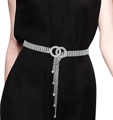 Produktbild von Kristall Taillengürtel für Frauen Strass Kettengürtel, O-Ring