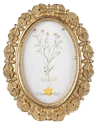 Immagine prodotto di Clayre & Eef Cornice 10x15 cm Farfalle in poliresina color oro