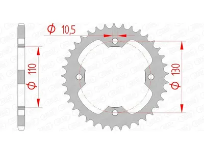 Produktbild von AFAM Kettenrad Stahl Standard - 520