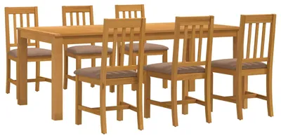Immagine prodotto di vidaXL Set da pranzo, 7 pezzi, grigio, legno massello di quercia
