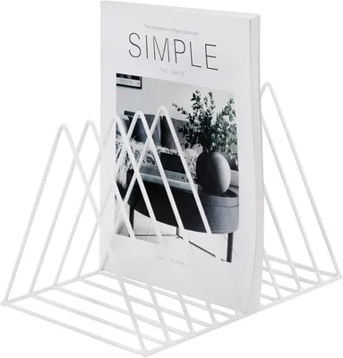 Produktbild von Schallplattenhalter, Metall, 9 Fächer, Schreibtischregal, weiß, für Zeitschriften