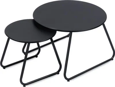 Zdjęcie produktu dla Stolik kawowy metalowy czarny 2 szt.