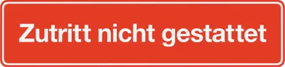 Produktbild von Klebeschild Zutritt nicht gestattet" 200x48 mm"