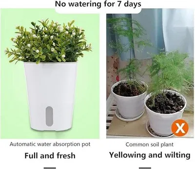 Produktbild von Famanu Set von 10 selbstbewässernden Blumentöpfen mit Wasserstandsanzeige - 7,5 cm