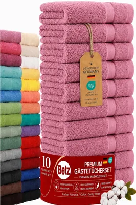 Produktbild von Betz 10 Stück Gästetücher 30x50 cm PREMIUM 100% Baumwolle Set Händehandtücher Farbe: altrosa