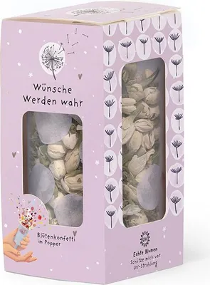 Produktbild von Blütenkonfetti Wünsche werden wahr Nachhaltiger Popper - Trockenblumen Floristik