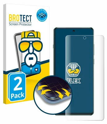 A product shot of a screen protector packaging and a smartphone with a screen protector applied.
