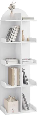 Produktbild von WOLTU Bücherregal Standregal, offenes Design, mit 10 Ablagen auf 5 Ebenen, Weiß
