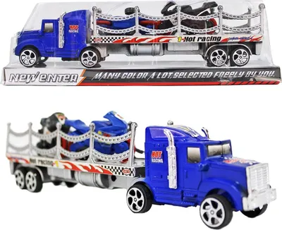 Produktbild von Motorrad Transporter Spielzeug LKW inkl. 2 Motorräder
