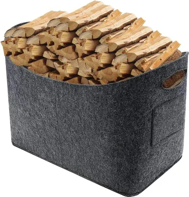 Produktbild von Haardholzlagerung - Filztaschen für Brennholz - faltbarer Filzkorb - Holzkorb - Brennholztasche - Einkaufskorb - Zeitungsständer - Filz-Shopper.