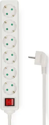 Produktbild von Nedis Steckdosenleiste - Schutzkontakt / Typ F (CEE 7/7) - 6-Wege - 3.00 m - 3680 W - 16 A - Ein-/Ausschalter - Weiss
