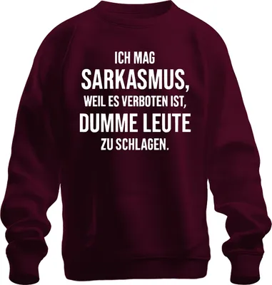 Immagine prodotto di Mi piace il sarcasmo perché è vietato sarcastico divertente sfacciato pullover felpa unisex, Borgogna, XL
