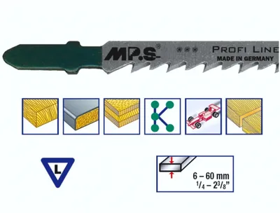 Produktbild von Stichsägeblätter MPS Ersatzsägeblatt Stichsäge grob 132mm 25 Stück