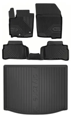 Zdjęcie produktu dla Dywaniki gumowe + mata bagażnika do Suzuki Vitara II 2020- (SUV/crossover, dolny poziom podłogi) – czarne, dopasowane – Wielganizator