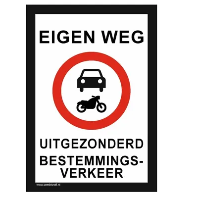 Produktbild von CombiCraft Schild 'Eigen weg' 21x30 cm