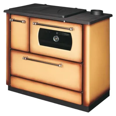 Immagine prodotto di Stufa cucina riscaldamento a legna con forno struttura in acciaio 9,06 kW Popular -  Beige