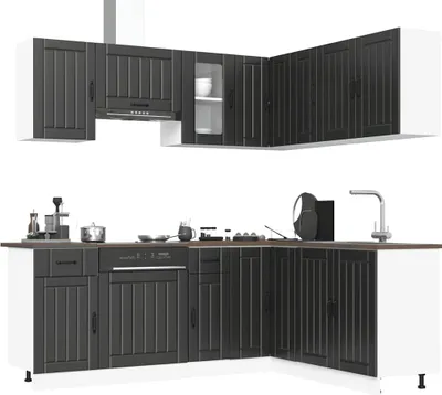 Produktbild von "im Angebot" 11-tlg. Küchenschrank-Set Kalmar Schwarz Holzwerkstoff - Küchenschränke CC11463